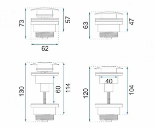 Rea łazienka z wyobraźnią Korek klik klak do umywalek uniwersalny rose gold A533A A533A - Korki do umywalek - miniaturka - grafika 4