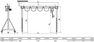Vidaxl 339 bramowa skręcana miproCrane DELTA 300 wciągnik łańcuchowy elektryczny zintegrowany z wózkiem elektrycznym + kaseta sterująca udźwig 5000 kg wysięg 3718 mm wysokość podnoszenia 2425 mm 77982-uniw - Wciągarki - miniaturka - grafika 2