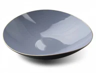 Miski i półmiski - Lumarko Lumarko BLANCHE COLOURS Misa 33x33x9,5cm artykuł dekoracyjny szara ze złotą obwódką HTOS5920 Mondex - miniaturka - grafika 1