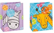 Akcesoria do pakowania - TSI torebki na prezenty "Zebra + Giraffe", opakowanie 12 szt., 2-rzędowa, sortowane 4022792950154 - miniaturka - grafika 1
