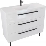 Szafki łazienkowe - Furni Szafka Umywalkowa Stojąca w stylu Loft ATHOS 100 cm - Uchwyt Czarny Mat ATH UM ST 100 UC - miniaturka - grafika 1