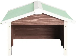 vidaXL Lumarko Garaż dla kosiarki robotycznej, 72x87x50, biel i mokka, jodła 170880 - Pozostałe narzędzia ogrodowe - miniaturka - grafika 4