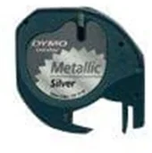 Papier do drukarek - Dymo Letratag tasma Metal srebrny 12 mm x 4 m 91228 S0721750 - miniaturka - grafika 1