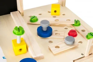 Mamabrum Drewniany zestaw majsterkowicza XXL - 75 elementów + pas narzędziowy WORKBENCH GYT1863 - Mały majsterkowicz - miniaturka - grafika 31