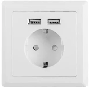 LANBERG Gniazdo podtynkowe 230V pojedyncze + 2x USB 2.1 A schuko SPL1OKGX0020 - Kable miedziane - miniaturka - grafika 4