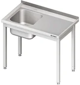 Stoły gastronomiczne - Stalgast Stół ze zlewem jednokomorowym (L) bez półki 800x700x850 mm 980667080 - miniaturka - grafika 1