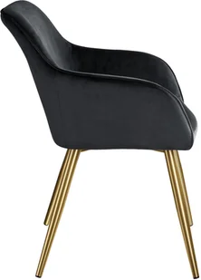 tectake krzesło Marilyn, aksamit złoty - czarny/złoty 403654 - Krzesła - miniaturka - grafika 2