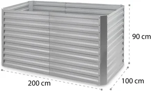 Blumfeldt High Grow Straight, podniesiona grządka, 200x90x100cm, 1800l, stal GDMB4-High-200*90-SI - Donice Blumfeldt High Grow Straight, podniesiona grządka, 200x90x100cm, 1800l, stal GDMB4-High-200*90-SI - Donice - miniaturka - grafika 8