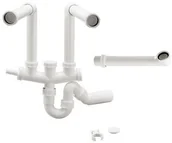 Syfony - BLANCO Akcesorium Łącznik 2x3,5/ 1x3,5-1x1,5 z syfonem sztywnym 225087 - miniaturka - grafika 1