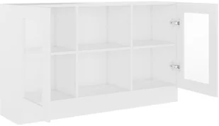 vidaXL Witryna, biała, 120 x 30,5 x 70 cm, płyta wiórowa 802786 - Szafki do salonu - miniaturka - grafika 5