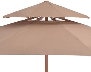 vidaXL Parasol ogrodowy z podwójnym daszkiem, 270 cm, taupe - Parasole ogrodowe - miniaturka - grafika 6