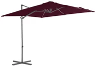 Parasole ogrodowe - vidaXL Parasol wiszący na stalowym słupku, bordowy, 250x250 cm 312308 - miniaturka - grafika 1