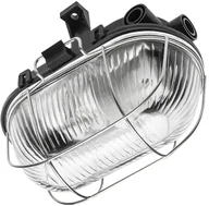 Oprawy, klosze i abażury - GTV Oprawa kanałowa SANGUESA KAM, max 40W, E27, AC220-240V, 50-60Hz, IP54, ABS/szkło/metalowa kratka, czarna OS-KAM060-10 OS-KAM060-10 - miniaturka - grafika 1