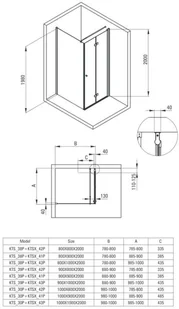 Deante Kabina prostokątna prysznicowa Kerria Plus 100x90 KTS_039P^KTSX043P KTS_039P^KTSX043P - Kabiny prysznicowe - miniaturka - grafika 7