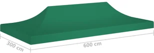 vidaXL Dach do namiotu imprezowego, 6 x 3 m, zielony, 270 g/m - Pawilony ogrodowe - miniaturka - grafika 6