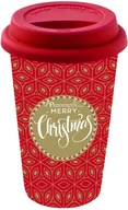 Kubki - Nuova Cer Easy life r2s PORCELANOWY KUBEK PODRÓŻNY - Merry Christmas - Z POKRYWKĄ 350 ml 129 TMCH - miniaturka - grafika 1