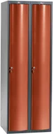Szafki BHP - AJ Produkty Szafa szatniowa Curve 2 sekcje 2 drzwi 1740x600x550 mm czerwony metalik 1310752 - miniaturka - grafika 1
