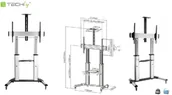 Uchwyty do telewizora - Techly Stojak mobilny LCD/LED ICA-TR24 60-100\" regulowany 100kg 102734 - miniaturka - grafika 1