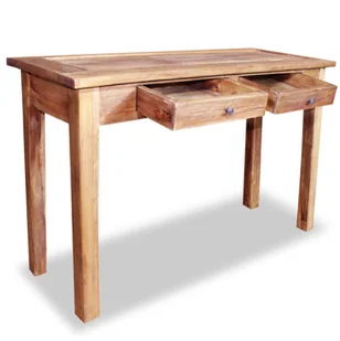 vidaXL Stolik konsola, lite drewno z odzysku, 123 x 42 75 cm - Konsole i sekretarzyki - miniaturka - grafika 2