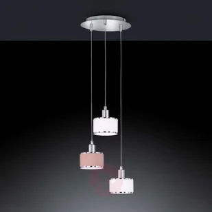 Wofi Lampa wisząca Chiara 3-pkt. chromowa/biała/brązowa - Lampy sufitowe - miniaturka - grafika 2