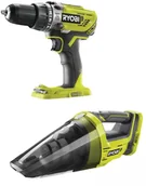 Zestawy elektronarzędzi - Ryobi ZESTAW 18V: WIERTARKO-WKRĘTARKA UDAROWA R18PD3 + ODKURZACZ R18HV + 2x AKUMULATOR 1.3AH + ładowarka 5133003768 r18pdhv-213g) - miniaturka - grafika 1