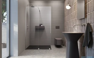 Radaway Furo Ścianka Walk-in 80x200 cm lewa 10106438-01-01L+10110394-01-01 - Ścianki i drzwi prysznicowe - miniaturka - grafika 7