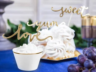 PartyDeco Szpilki drewniane "Love", złoty, 13 cm, 6 szt KPM17-019 - Gadżety dla niej i dla niego - miniaturka - grafika 6