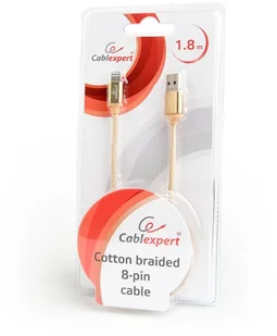 Gembird Kabel USB oplot tekstyl 8pin/1.8m/złoty (CCB-MUSB2B-AMLM-6-G) - Kable USB - miniaturka - grafika 5