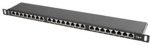 Lanberg Patch panel 24port 0.5U CAT.6 Ekranowany Czarny PPS6-0024-B - Akcesoria do szaf serwerowych - miniaturka - grafika 2