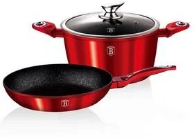 Berlinger Haus 3-częściowy zestaw naczyń kuchennych z kolekcji Burgundy Metallic Touch Line - Zestawy garnków i patelni - miniaturka - grafika 2