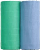 Okrycia kąpielowe dla dzieci - T-TOMI Ręczniki TETRA 100 x 90 zestaw 2 szt niebieski + zielony - miniaturka - grafika 1