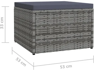 VidaXL Lumarko Podnóżek ogrodowy z poduszką, szary, rattan PE! 310488 VidaXL - Pozostałe meble ogrodowe - miniaturka - grafika 6