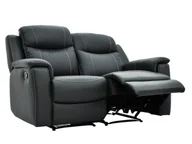Sofy i kanapy - Vente-Unique Skórzana sofa 2-osobowa EVASION z funkcją relaks - Szary - miniaturka - grafika 1