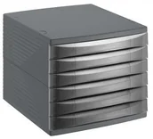 Pojemniki biurowe - Rotho Pojemnik na dokumenty 6 szuflad QUADRA - miniaturka - grafika 1