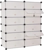Szafki na buty - vidaXL Szafka na buty z 12 przegrodami, biała - miniaturka - grafika 1