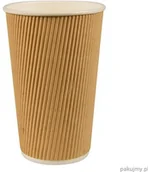 Naczynia i sztućce jednorazowe - PAPSTAR Kubki papierowe 25szt. 400ml "Ripple Wall" 86272 - miniaturka - grafika 1