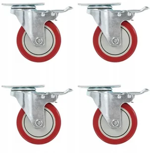 vidaXL Kółka skrętne z podwójnymi hamulcami, 4 szt., 100 mm - Pozostałe wyposażenie warsztatu - miniaturka - grafika 2