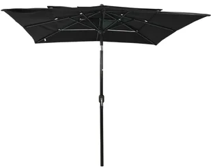 vidaXL 3-poziomowy parasol na aluminiowym słupku, czarny, 2,5x2,5 m 313842 - Parasole ogrodowe - miniaturka - grafika 3