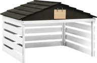 Akcesoria do urządzeń ogrodniczych - vidaXL Garaż dla kosiarki robotycznej czarno-biały 78x74x54cm jodła 315300 - miniaturka - grafika 1