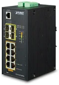 Switche - Planet IP30 Industrial L2+/L4 8-Port 1000T 802.3at PoE+ 4-port 100/1000X SFP IGS-5225-8P4S - miniaturka - grafika 1