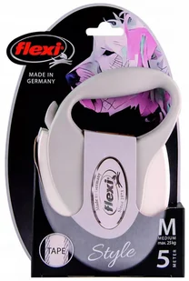 Flexi Smycz Style Tape dla psa rozm Medium kolor biały - Smycze dla psów - miniaturka - grafika 3