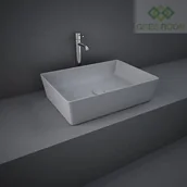 Umywalki - RAK Ceramics Ceramics FEELING UMYWALKA SLIM NABLATOWA PROSTOKĄTNA 50X36 CM SZARY MAT (503) FEECT5000503A - miniaturka - grafika 1