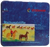 Kredki, ołówki, pastele i pisaki - Stockmar stockmar  31000 kredki z wosku pszczelego 83 mm Wodoodporne 8 sztuk w metalowym etui, A, 1 - opakowanie FBA_31000 - miniaturka - grafika 1