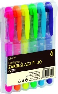 KW Trade Zakreślacz fluo GR-219 Komplet 6 kolorów - Przybory szkolne - miniaturka - grafika 2