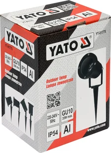 Yato REFLEKTOR OGRODOWY GU10 ZE SZPIKULCEM CZARNY ALUMINIOWY YT-81775 YT-81775 - Lampy ogrodowe - miniaturka - grafika 2