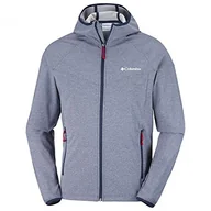 Kurtki i kamizelki sportowe męskie - Columbia Columbia Softshell kurtka z kapturem dla mężczyzn, Heather Canyon Jacket, Softshell poliester, ciemnoniebieski (Collegiate Navy Heather), rozm. S, WM1207 WM1207 - miniaturka - grafika 1