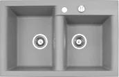 Zlewozmywaki - Brenor Granitowy Zlewozmywak ESTEIN 2K szary estein2ksz - miniaturka - grafika 1