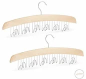 Wieszaki i stojaki - Relaxdays wieszak na pasek do szafy na ubrania, haczyk na 12 pasków, akcesoria uchwyt, drewno lotosu, wys. x szer. x gł., 2 szt. paczka 10024145_303 - miniaturka - grafika 1