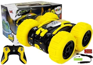 LEANToys Amfibia Dwustronna Zdalnie Sterowana Żółta 1:24 - Zabawki zdalnie sterowane - miniaturka - grafika 2