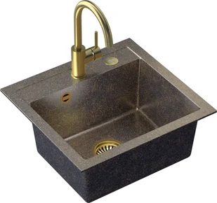 STEINER Quadron Zlewozmywak granit + bateria + zaślepka złoty JOHNNY 110 ART5047G1_3673503PVDG1_Z - Zlewozmywaki z baterią - miniaturka - grafika 4